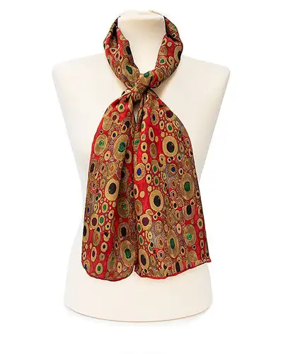 Scarves Fox and Chave Klimt Red Crêpe De Chine Scarf £45.00