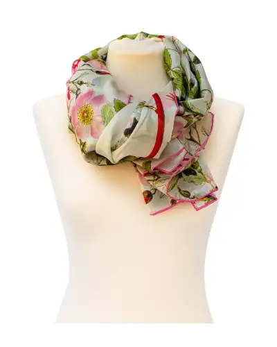 Scarves Fox and Chave Botanical Pink Rose Habotai Scarf £50.00