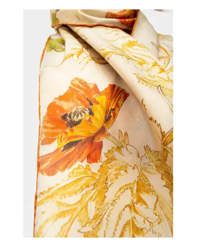 Scarves Fox and Chave May Morris Poppies Habotai Scarf £42.00