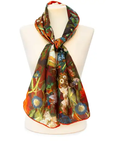 Scarves Fox and Chave Van Huysum Flower Bouquet Silk Habotai Scarf £42.00