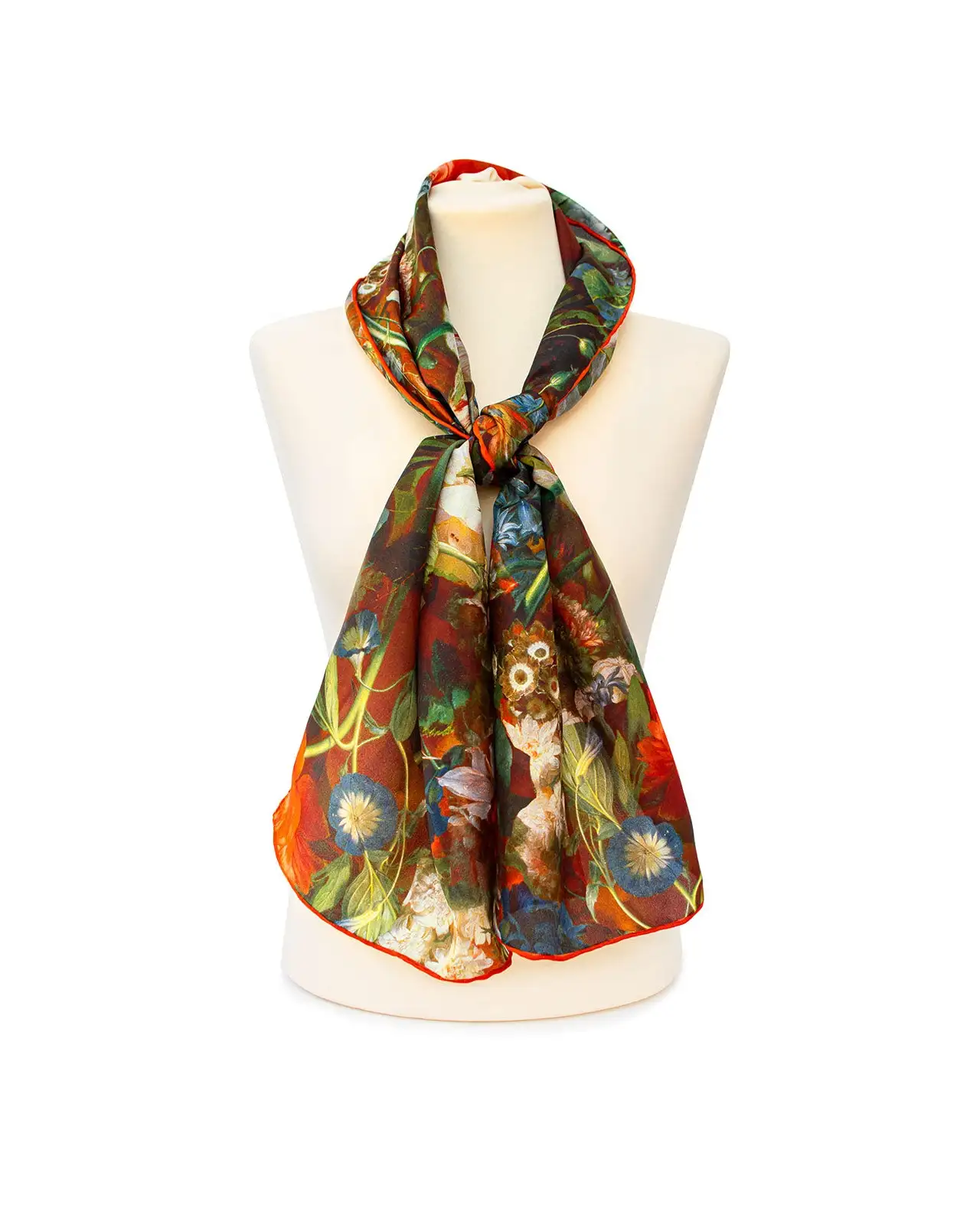 Scarves Fox and Chave Van Huysum Flower Bouquet Silk Habotai Scarf £42.00