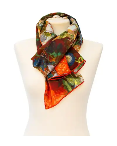 Scarves Fox and Chave Van Huysum Flower Bouquet Silk Habotai Scarf £42.00