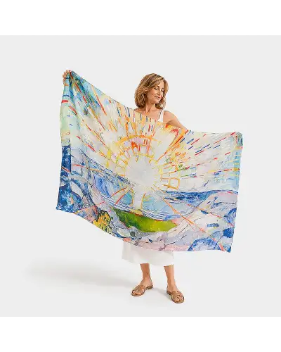 Scarves Fox and Chave Munch Sunrise Habotai Silk Wrap £45.00