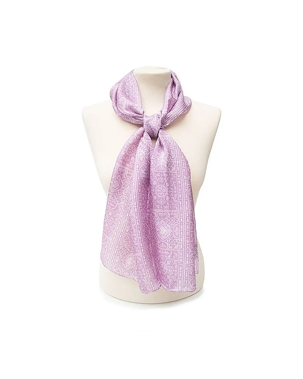 Scarves Fox and Chave Victorian Lace Silk Habotai Scarf Mauve £42.00