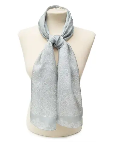 Scarves Fox and Chave Victorian Lace Silk Habotai Scarf Grey £42.00