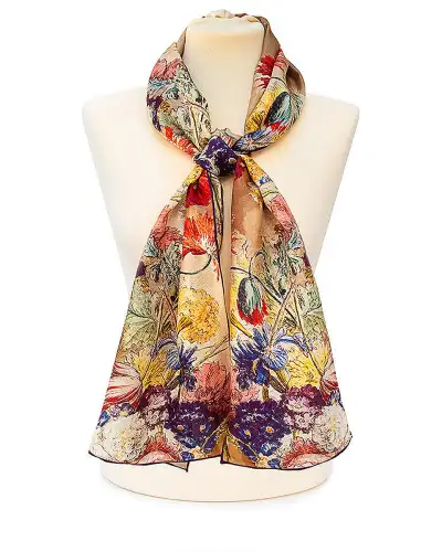 Scarves Fox and Chave Van Huysum Still Life Silk Habotai Scarf £42.00