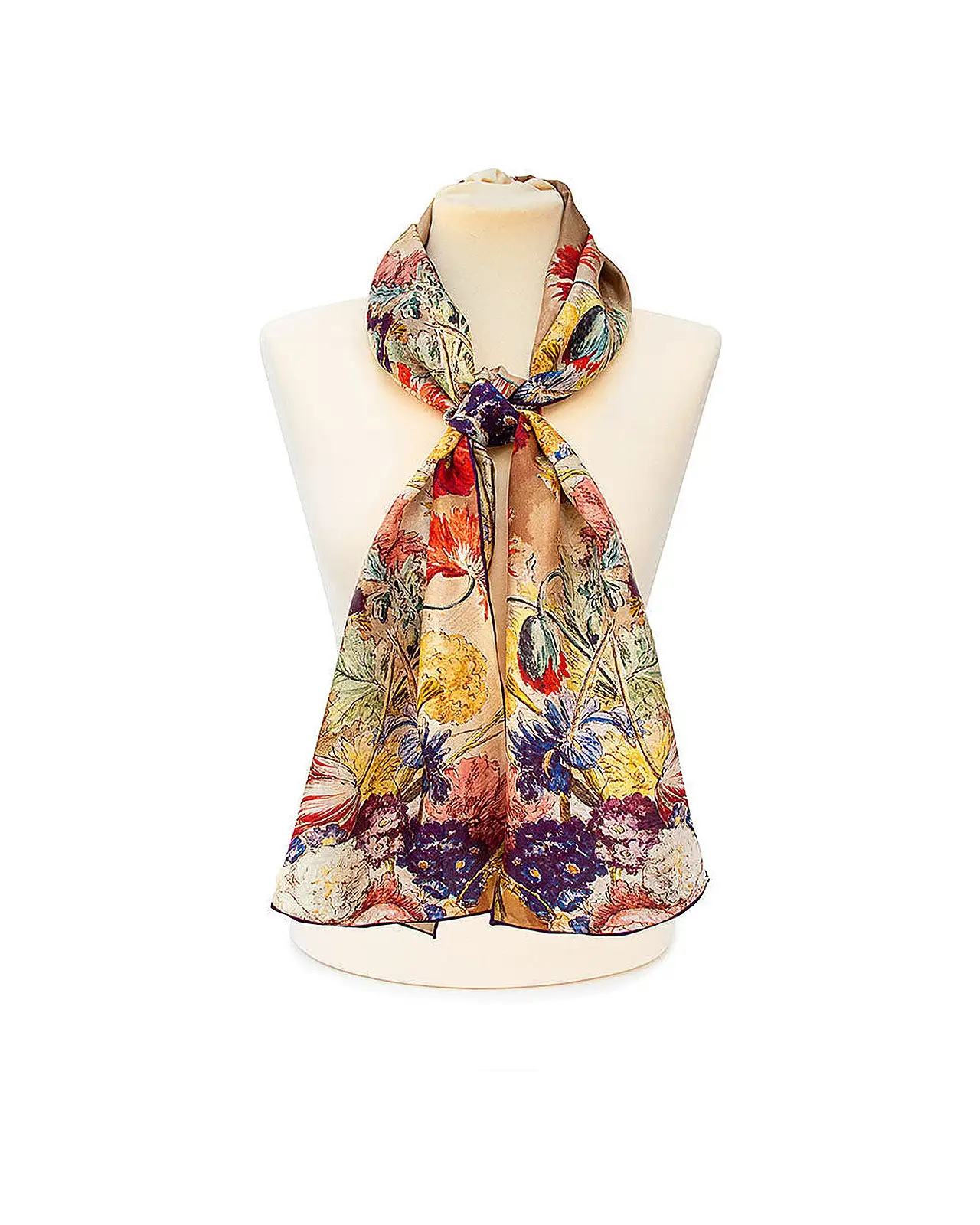 Scarves Fox and Chave Van Huysum Still Life Silk Habotai Scarf £42.00