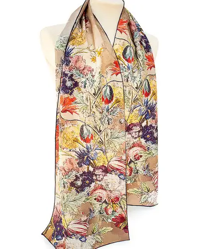 Scarves Fox and Chave Van Huysum Still Life Silk Habotai Scarf £42.00