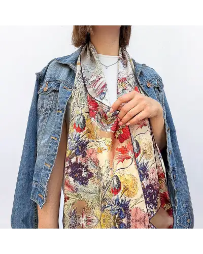 Scarves Fox and Chave Van Huysum Still Life Silk Habotai Scarf £42.00