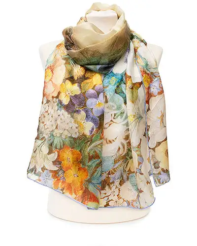 Scarves Fox and Chave Shakespeare Bee and Blooms Silk Habotai Scarf £50.00