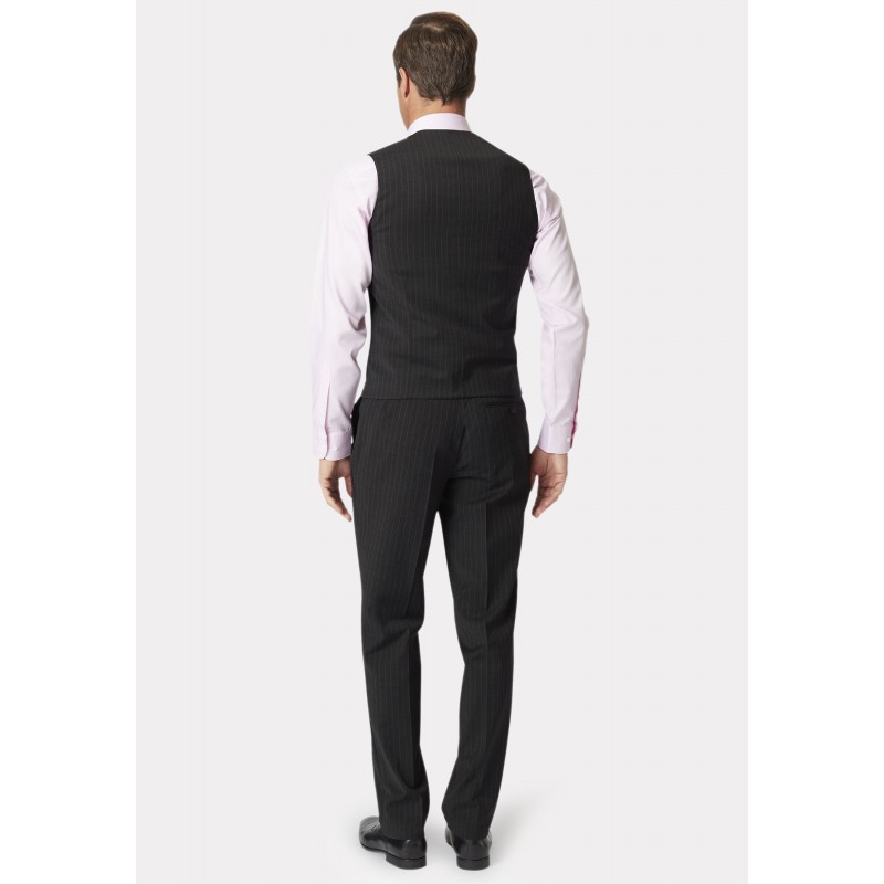 Waistcoats Brook Taverner Tailored Fit Avalino Charcoal Stripe Waistcoat £62.00