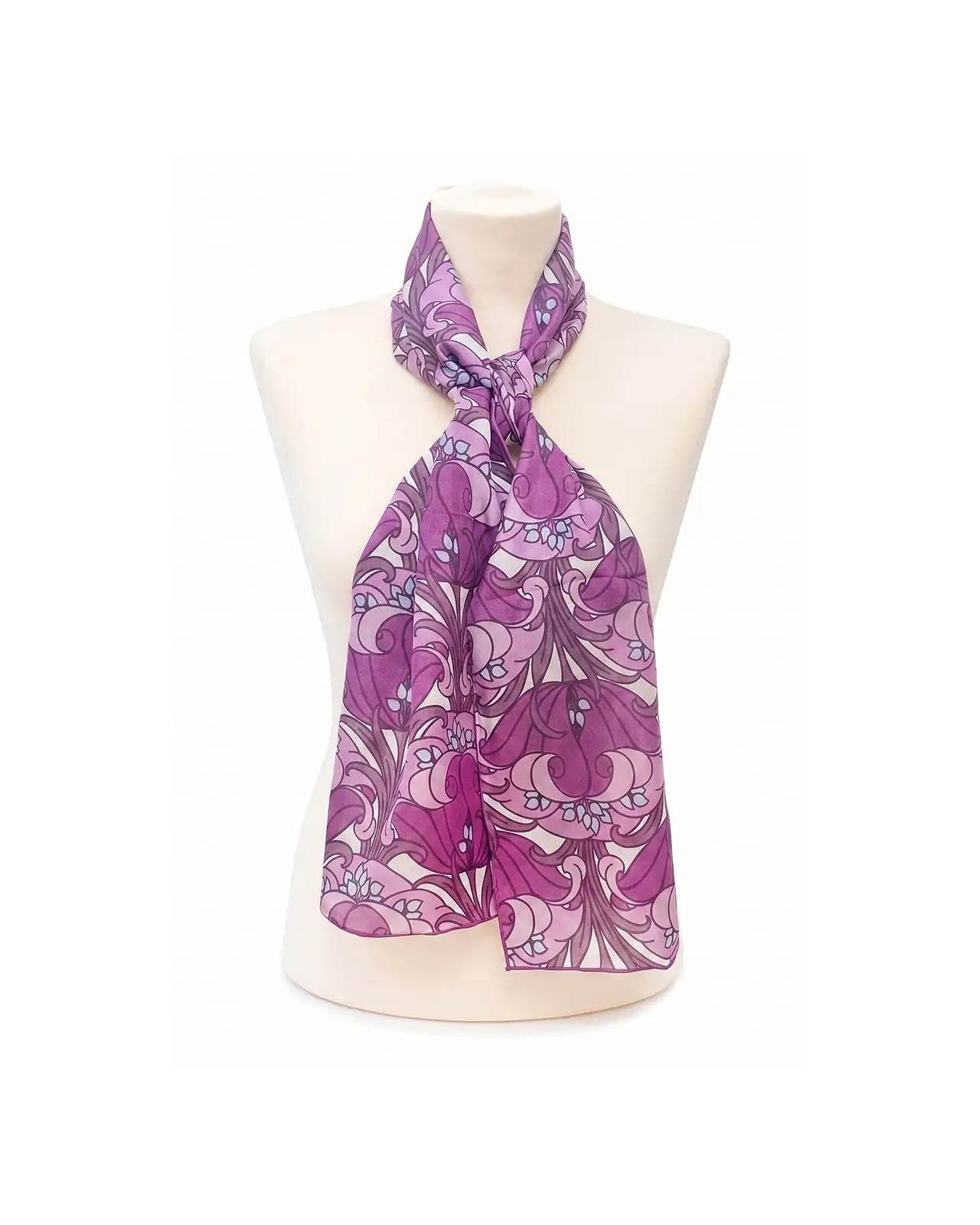 Scarves Fox and Chave Purple Arts and Crafts Silk Habotai Scarf £32.00