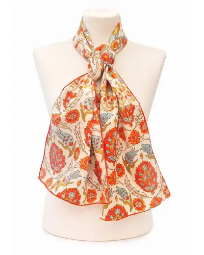 Scarves Fox and Chave Ottoman Spice Floral Silk Habotai Scarf £32.00