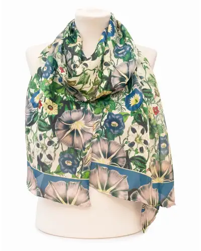 Scarves Fox and Chave Morning Glory Silk Habotai Scarf £37.00