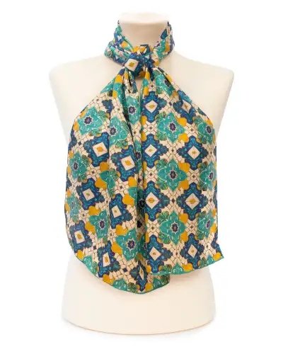 Scarves Fox and Chave Moroccan Zellige Silk Habotai Scarf £32.00
