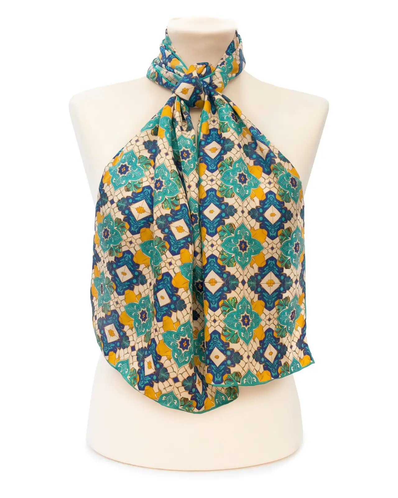 Scarves Fox and Chave Moroccan Zellige Silk Habotai Scarf £32.00