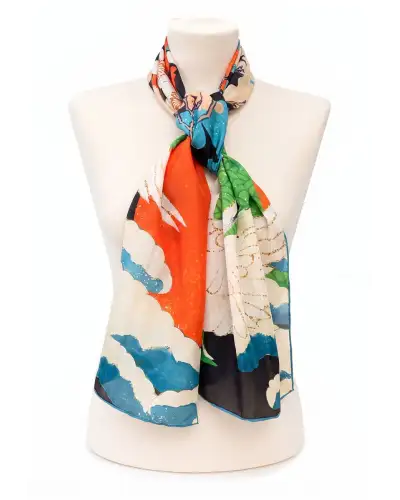 Scarves Fox and Chave East Asia Cranes Silk Habotai Scarf £32.00
