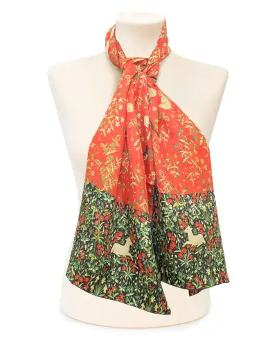 Scarves Fox and Chave Millefleur Flora And Fauna Silk Habotai Scarf £32.00