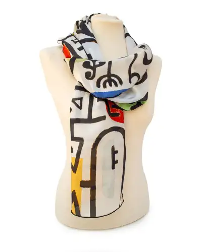 Scarves Fox and Chave Klee Rich Port Silk Habotai Scarf £42.00