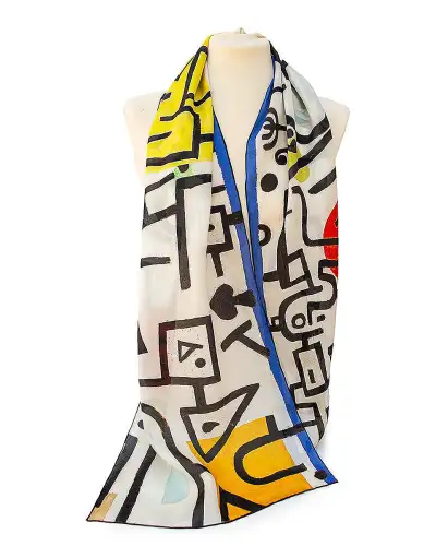 Scarves Fox and Chave Klee Rich Port Silk Habotai Scarf £42.00