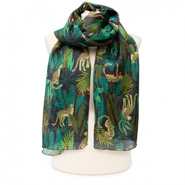 Scarves Fox and Chave Jungle Leopard Habotai Scarf £37.00