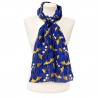 Scarves Fox and Chave Enamel Gingko Leaf Crepe De Chine Scarf-FC-41-877 £45.00