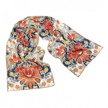 Scarves Fox and Chave Morris Dovedale Crepe De Chine Scarf-FC-41-794 £45.00