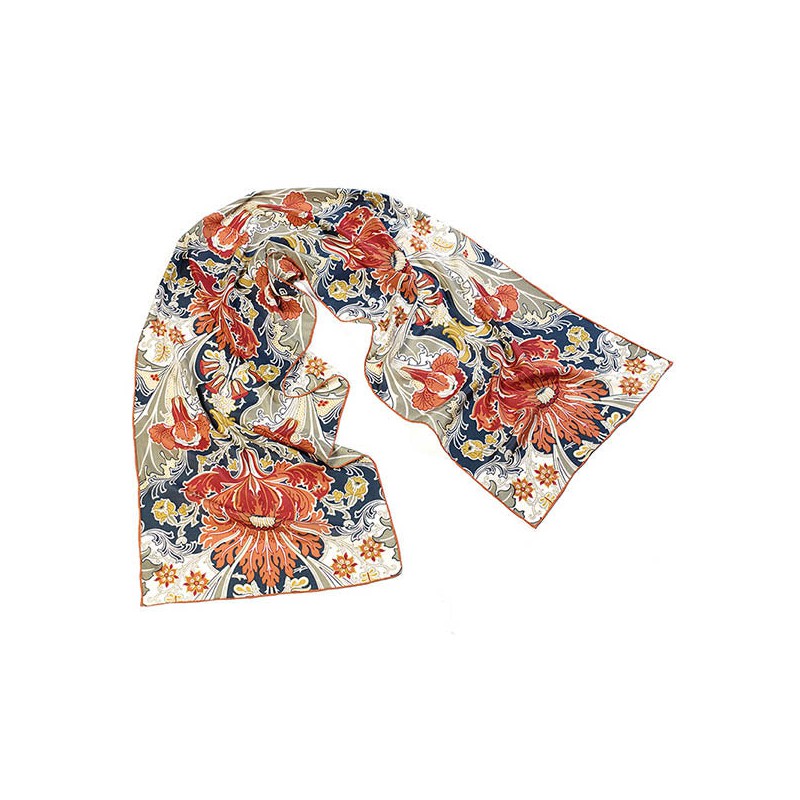 Scarves Fox and Chave Morris Dovedale Crepe De Chine Scarf-FC-41-794 £45.00