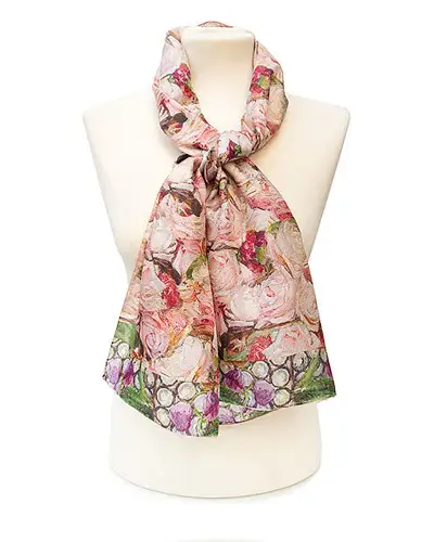 Scarves Fox and Chave Gather Ye Rosebuds Silk Habotai Scarf £42.00