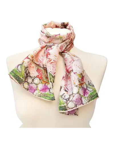 Scarves Fox and Chave Gather Ye Rosebuds Silk Habotai Scarf £42.00