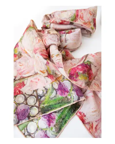 Scarves Fox and Chave Gather Ye Rosebuds Silk Habotai Scarf £42.00