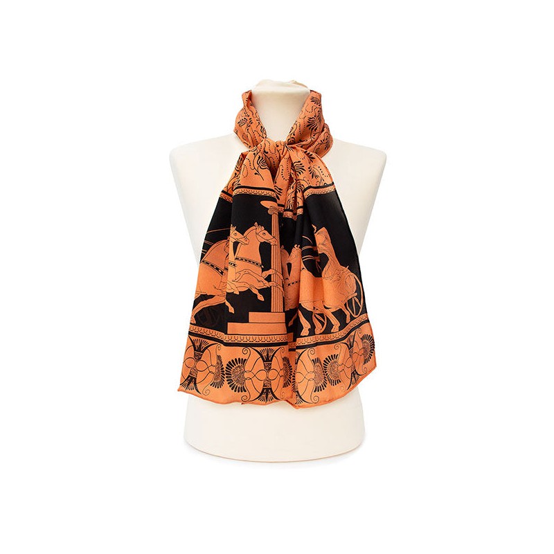 Scarves Fox and Chave Greek Charioteer Scarf Crepe De Chine Scarf-FC-41-673 £45.00