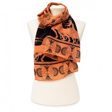 Scarves Fox and Chave Greek Charioteer Scarf Crepe De Chine Scarf-FC-41-673 £45.00