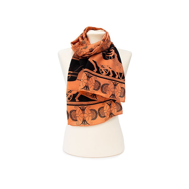 Scarves Fox and Chave Greek Charioteer Scarf Crepe De Chine Scarf-FC-41-673 £45.00