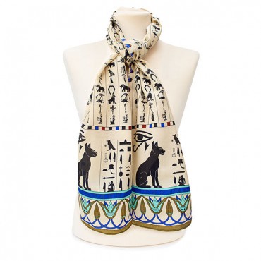 Scarves Fox and Chave Hieroglyphics Crepe De Chine Scarf-FC-41-510 £45.00