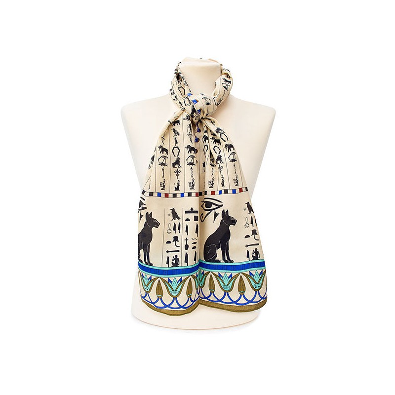 Scarves Fox and Chave Hieroglyphics Crepe De Chine Scarf-FC-41-510 £45.00