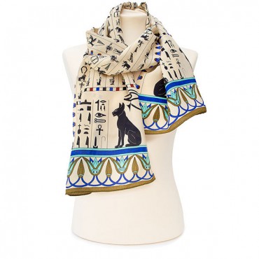 Scarves Fox and Chave Hieroglyphics Crepe De Chine Scarf-FC-41-510 £45.00