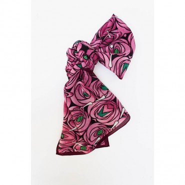 Scarves Fox and Chave Mackintosh Rose and Teardrop Crepe De Chine Scarf-FC-41-235 £45.00