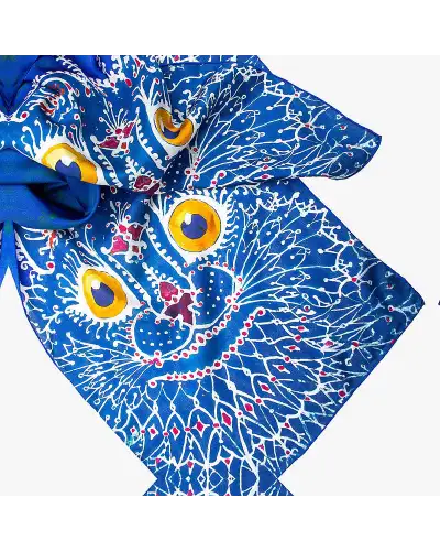 Scarves Fox and Chave Louis Wain Cat Silk Habotai Scarf £42.00