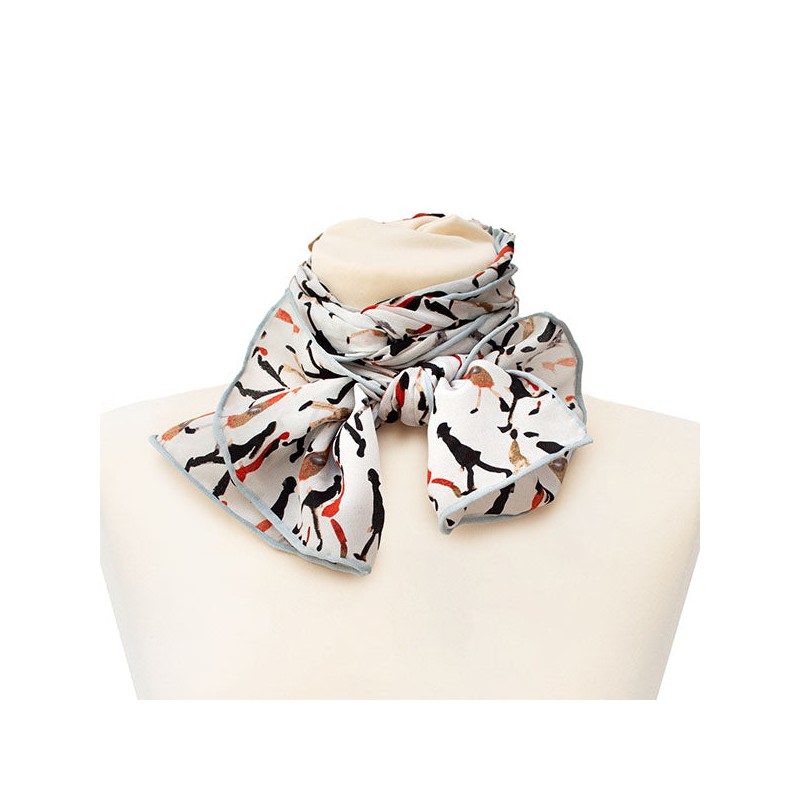 Scarves Fox and Chave Going To Work Pearl Crepe De Chine Scarf-FC-41-120 £45.00