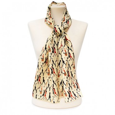 Scarves Fox and Chave Going To Work Cream Crepe De Chine Scarf-FC-41-115 £45.00