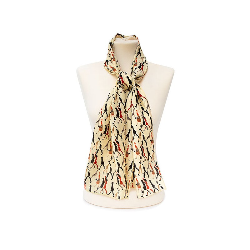 Scarves Fox and Chave Going To Work Cream Crepe De Chine Scarf-FC-41-115 £45.00