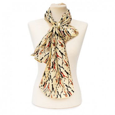 Scarves Fox and Chave Going To Work Cream Crepe De Chine Scarf-FC-41-115 £45.00