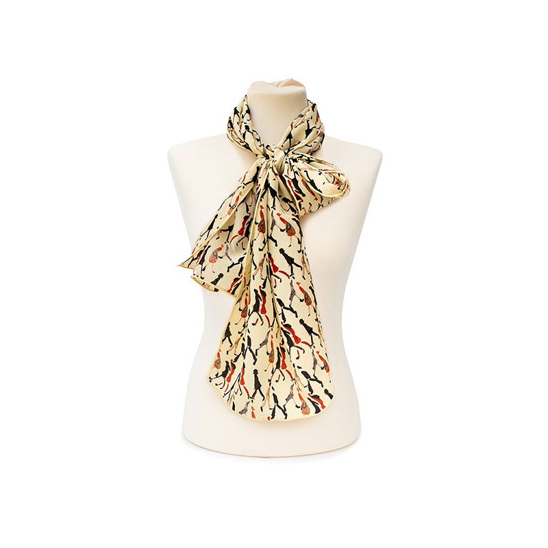 Scarves Fox and Chave Going To Work Cream Crepe De Chine Scarf-FC-41-115 £45.00