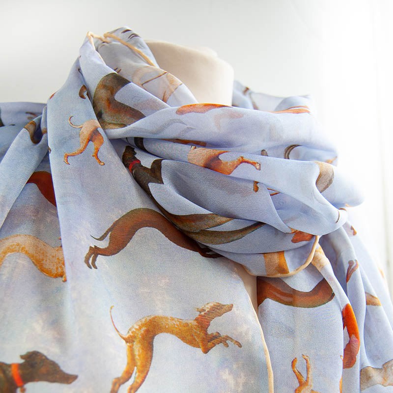 Scarves Fox and Chave Hunt In The Forest Chiffon Scarf £52.00