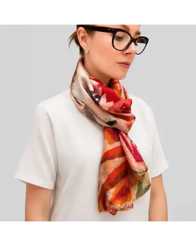 Scarves Fox and Chave Guiguichon Silk Habotai Scarf £50.00