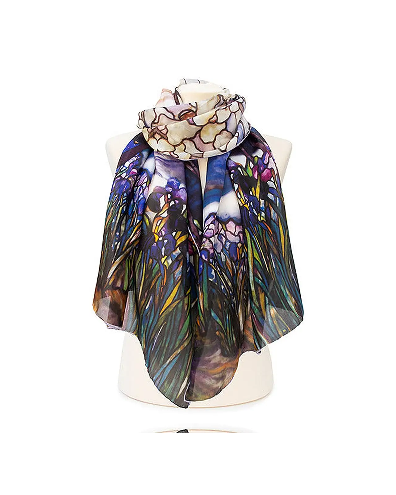 Scarves Fox and Chave Tiffany Landscape Silk Habotai Scarf £50.00