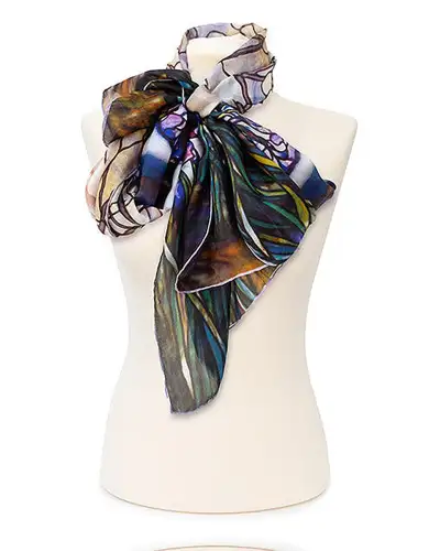 Scarves Fox and Chave Tiffany Landscape Silk Habotai Scarf £50.00