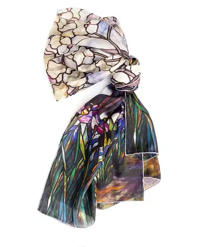Scarves Fox and Chave Tiffany Landscape Silk Habotai Scarf £50.00