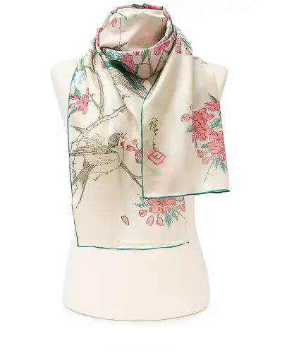 Scarves Fox and Chave Hiroshige Cherry Blossom Silk Habotai Scarf £42.00